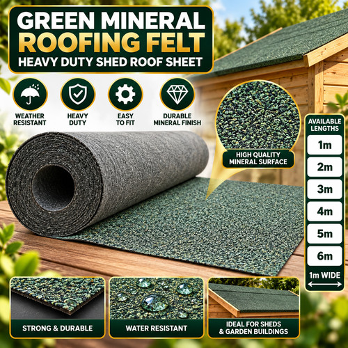 Green mineral roofing - green,